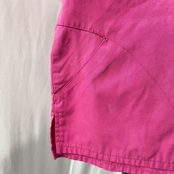 Womens Medium Scrubs Top Cherokee Workwear Pink and Black Short Sleeve - Picture 3 of 7